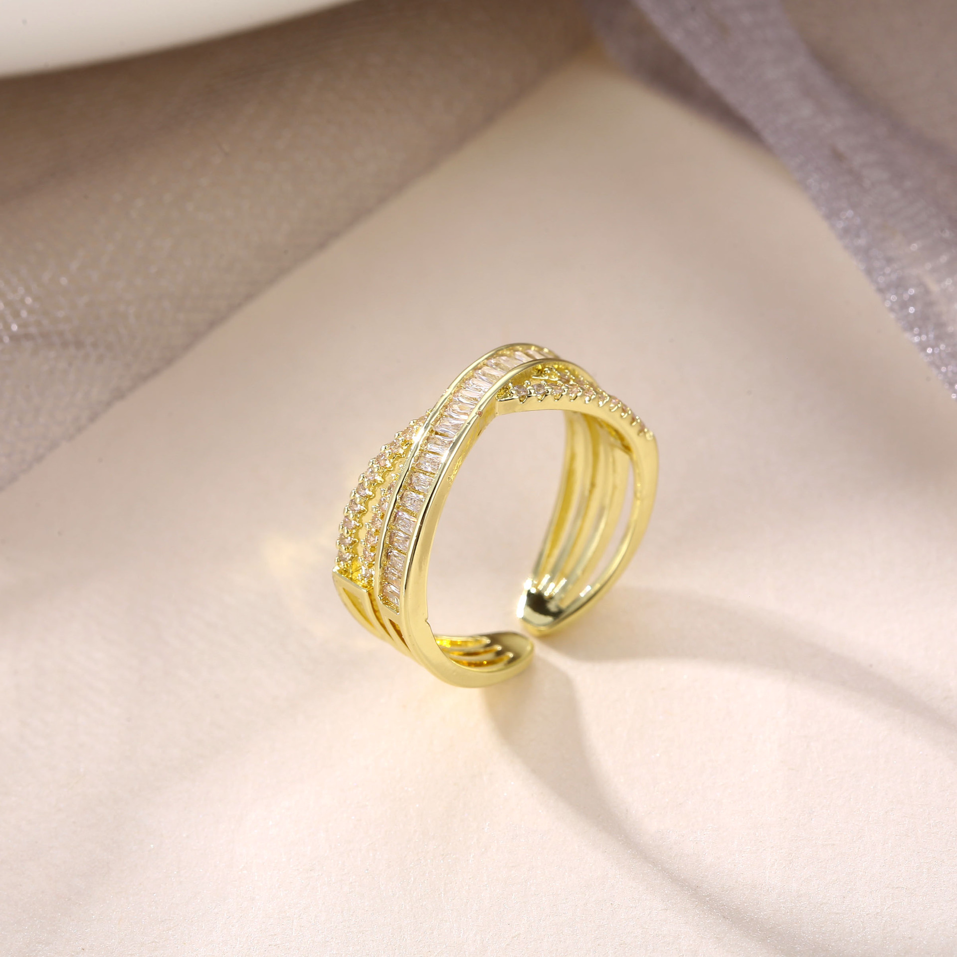 Men's Zircon Cross Couple Ring - 1pc